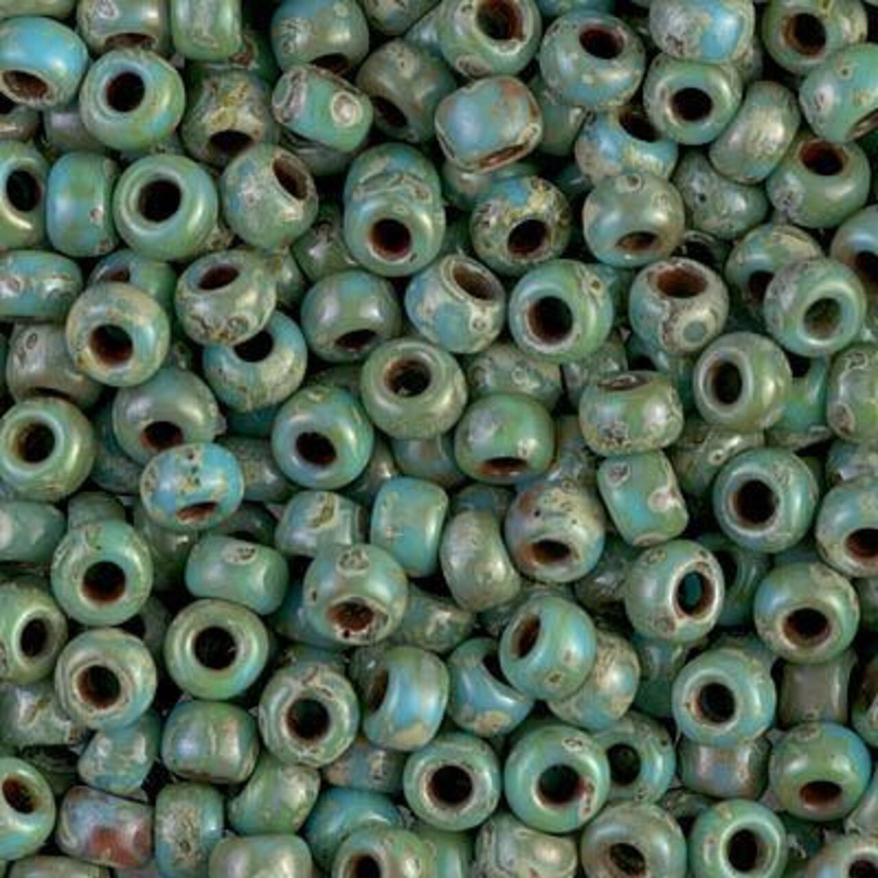 Miyuki 6 Round Seed Bead, 6-4514, Opaque Turquoise Blue Picasso